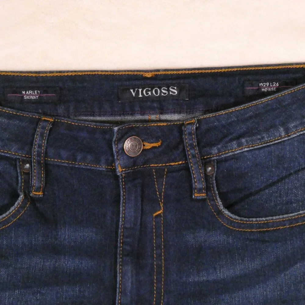 Vigoss Marley Skinny Jeans Size 29 Dark Wash Cropped Mid Rise - Picture 10 of 10